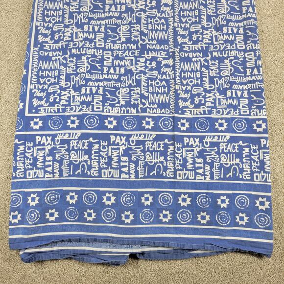 Archana Hanukkah Tablecloth 84" x 60" Blue White Cotton Rectangular Lightweight - Picture 12 of 13